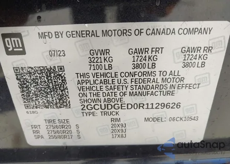 2024 Chevrolet Silverado 1500 4Wd Short Bed Ltz из США, поврежденный, VIN 2GCUDGED0R1129626